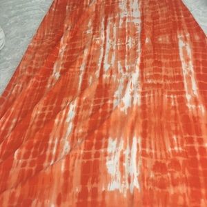 Faded Glory Long Orange & White Skirt Size Large